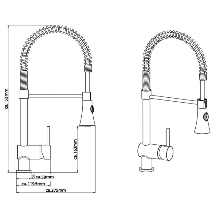 SCHÜTTE Baterie mixer de chiuvetă "CORNWALL", oțel inoxidabil