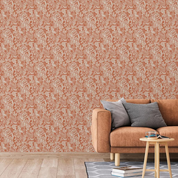 DUTCH WALLCOVERINGS Tapet „Mae”, portocaliu și bej