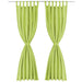 Draperii micro-satin cu bride, 2 buc, verde, 140 x 225 cm thumbnail 2