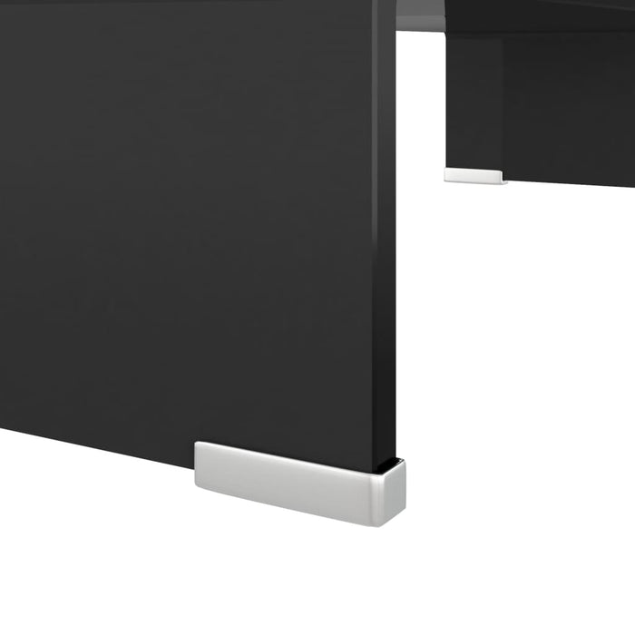 Stand TV/suport monitor din sticlă, negru, 60x25x11 cm