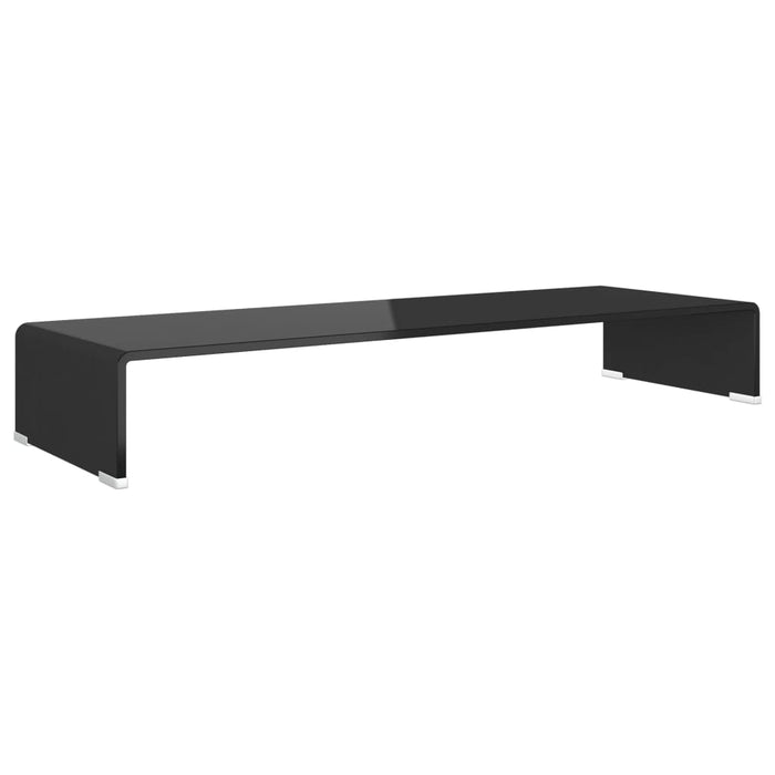 Stand TV/Suport monitor sticlă, 90x30x13 cm, negru