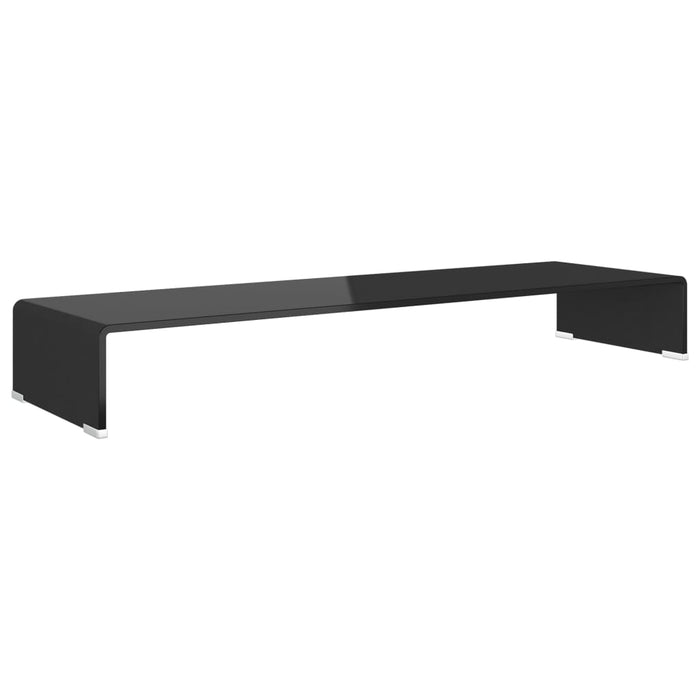 Stand TV/Suport monitor din sticlă, 100x30x13 cm, negru