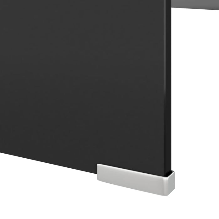 Stand TV/Suport monitor sticlă, 120x30x13 cm, negru