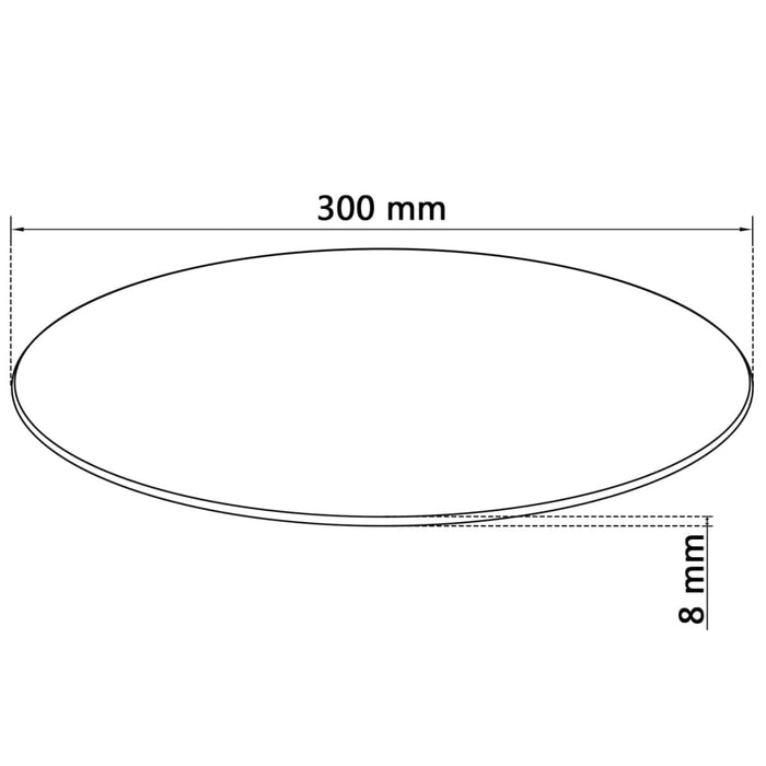 Blat de masă din sticlă securizată, rotund, 300 mm