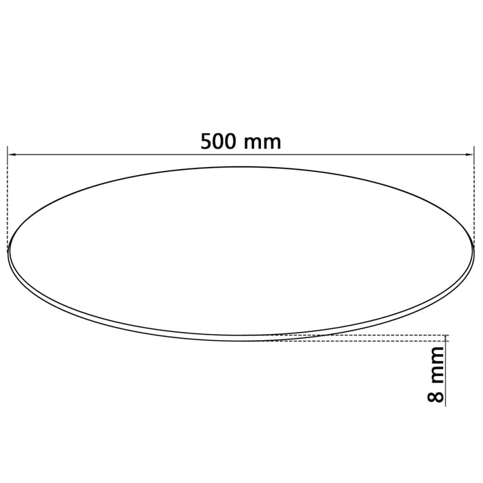 Blat de masă din sticlă securizată rotund 500 mm