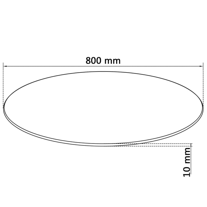 Blat masă din sticlă securizată, rotund, 800 mm