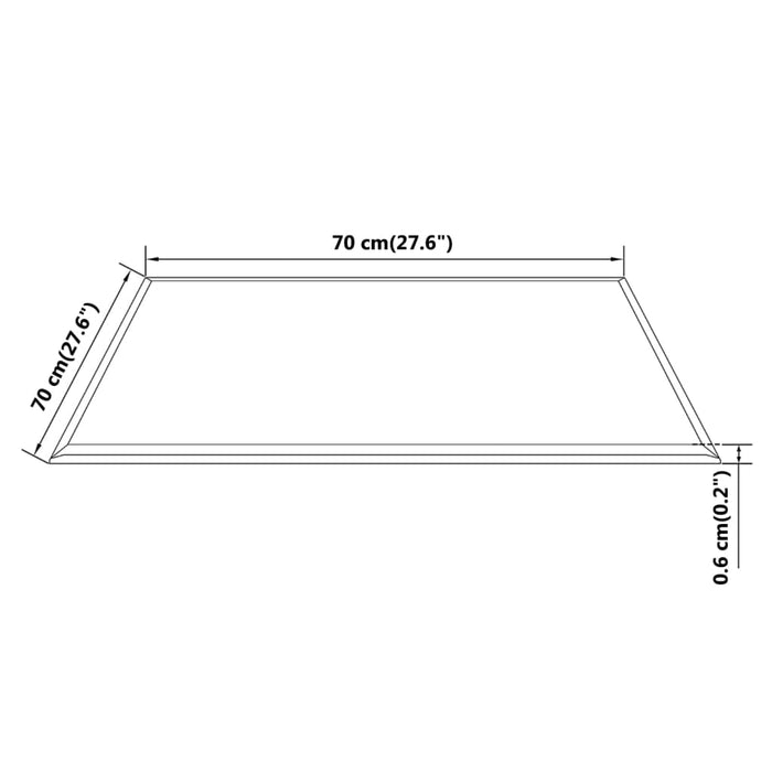 Blat de masă din sticlă securizată, pătrat, 700 x 700 mm