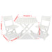 Set mobilier bistro pliabil, 3 piese, alb, plastic thumbnail 9