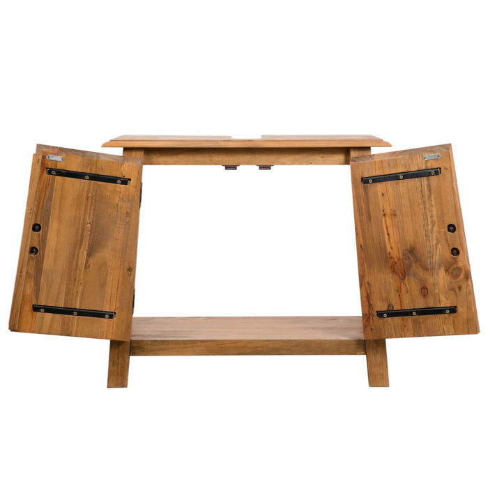 Set mobilier de baie, lemn masiv de pin