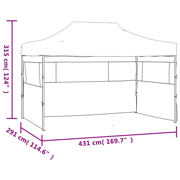 Cort pliabil cu 3 pereți, 3 x 4,5 m, antracit