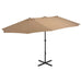 Umbrelă soare exterior cu stâlp aluminiu gri taupe 460x270 cm thumbnail 1