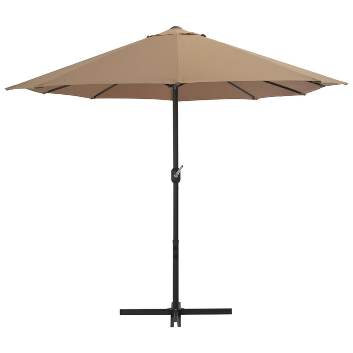 Umbrelă soare exterior cu stâlp aluminiu gri taupe 460x270 cm