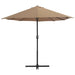 Umbrelă soare exterior cu stâlp aluminiu gri taupe 460x270 cm thumbnail 4