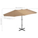 Umbrelă soare exterior cu stâlp aluminiu gri taupe 460x270 cm thumbnail 8