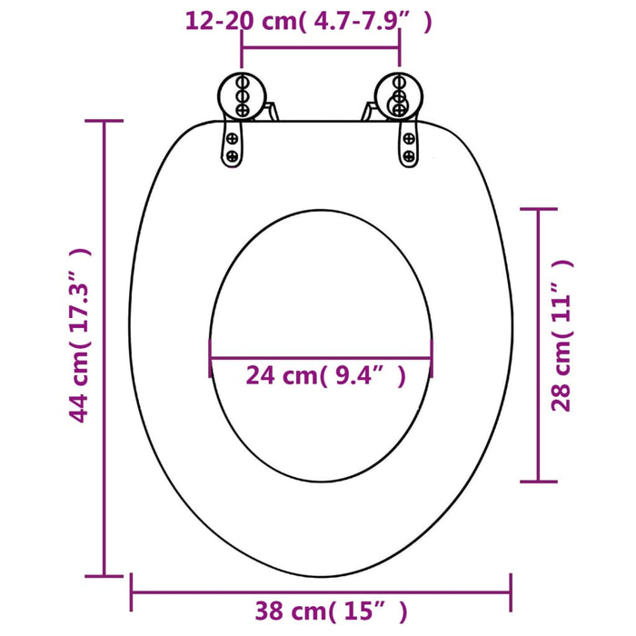 Capac WC cu închidere silențioasă, MDF, design pietre