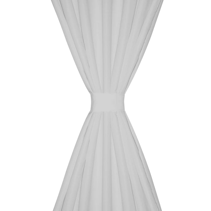 Draperii micro-satin cu bride, 140 x 245 cm, alb, 2 buc.