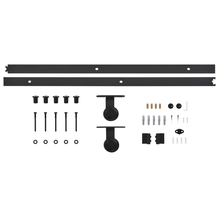 Set feronerie pentru uși glisante SKIEN, negru, 200 cm, oțel