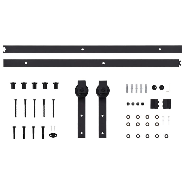 Set feronerie pentru uși glisante SKIEN, negru, 183 cm, oțel