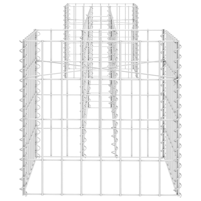 Jardinieră gabion în formă de H, 260 x 40 x 40 cm, sârmă oțel