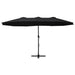 Umbrelă de soare exterior cu stâlp aluminiu, negru, 460x270 cm thumbnail 2