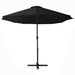 Umbrelă de soare exterior cu stâlp aluminiu, negru, 460x270 cm thumbnail 3