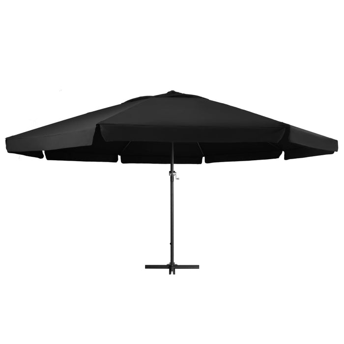 Umbrelă de soare exterior cu stâlp aluminiu, negru, 500 cm