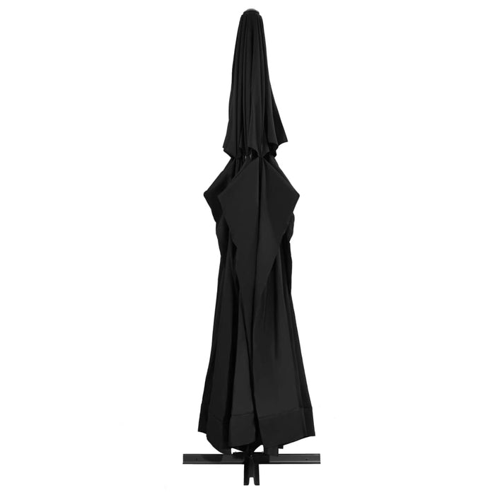 Umbrelă de soare exterior cu stâlp aluminiu, negru, 500 cm