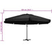 Umbrelă de soare exterior cu stâlp aluminiu, negru, 500 cm thumbnail 6