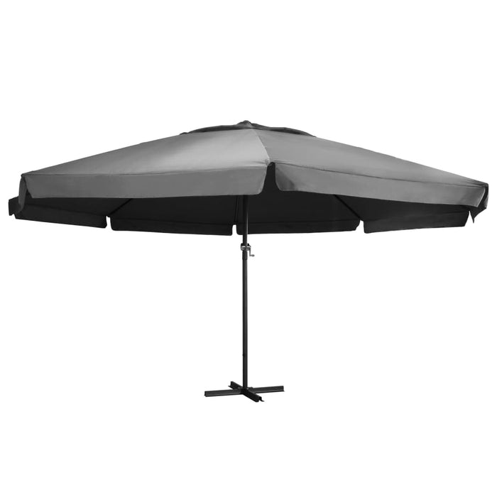 Umbrelă de soare cu stâlp aluminiu, antracit, 600 cm