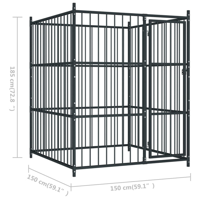 Padoc pentru câini de exterior, 150 x 150 x 185 cm