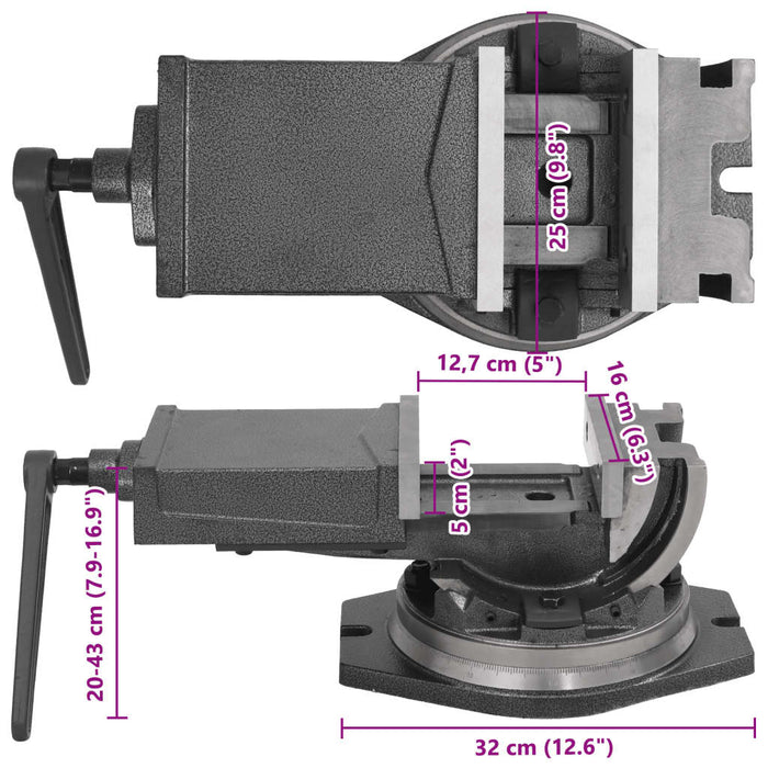 Menghină cu înclinare, cu 2 axe, 160 mm