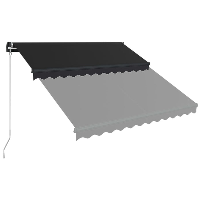 Copertină retractabilă manual cu LED, antracit, 350 x 250 cm