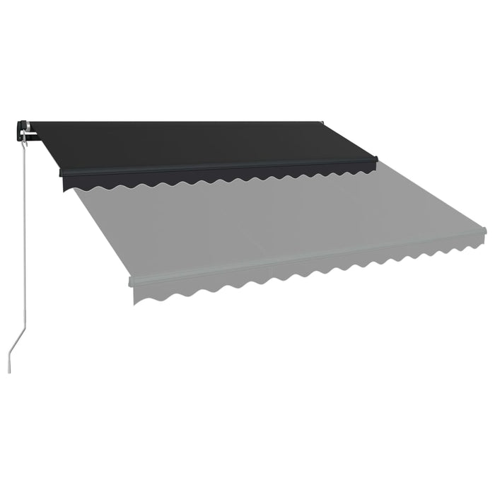 Copertină retractabilă manual cu LED, antracit, 400 x 300 cm