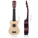 Set ukulele soprano, cu husă, pentru copii, natural, 21" thumbnail 11