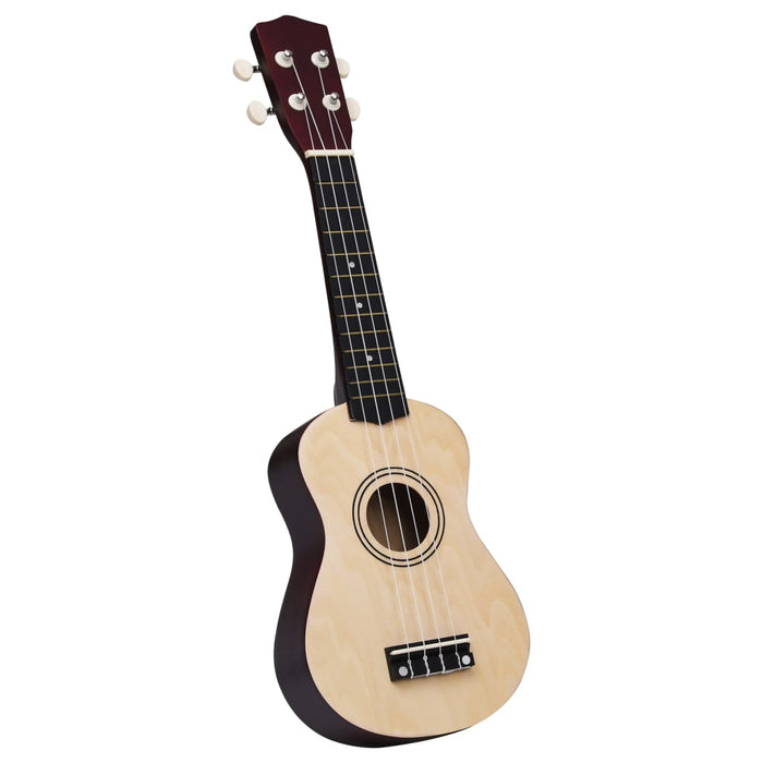 Set ukulele soprano, cu husă, pentru copii, natural, 21"