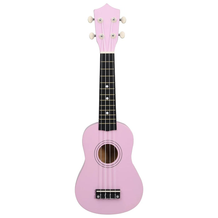 Set ukulele soprano, cu husă, pentru copii, roz, 21"