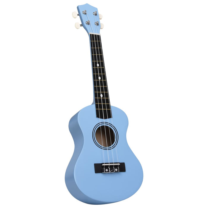 Set ukulele Soprano pentru copii, cu husă, bleu, 21"