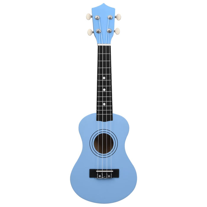 Set ukulele Soprano pentru copii, cu husă, bleu, 21"