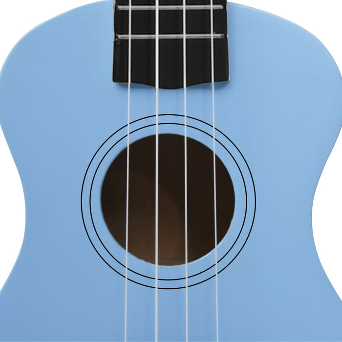 Set ukulele Soprano pentru copii, cu husă, bleu, 21"