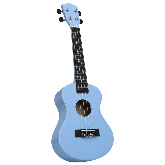 Set ukulele Soprano pentru copii, cu husă, bleu, 23"