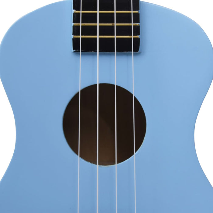 Set ukulele Soprano pentru copii, cu husă, bleu, 23"