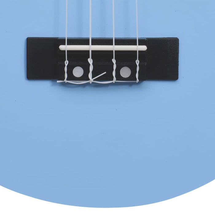 Set ukulele Soprano pentru copii, cu husă, bleu, 23"