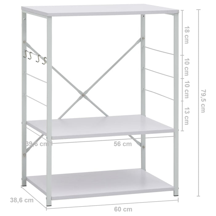 Dulap cuptor microunde, alb, 60 x 39,6 x 79,5 cm, PAL