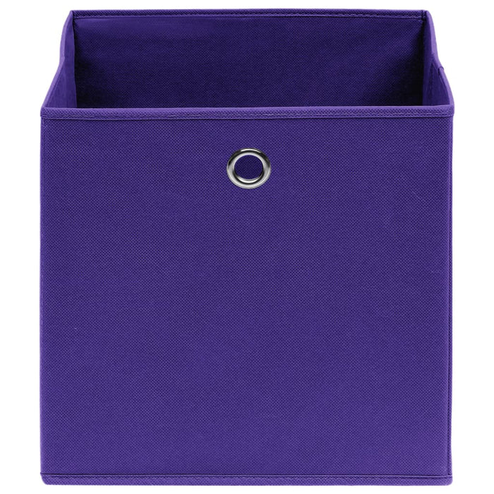 Cutii depozitare, 10 buc., violet, 32x32x32 cm, textil