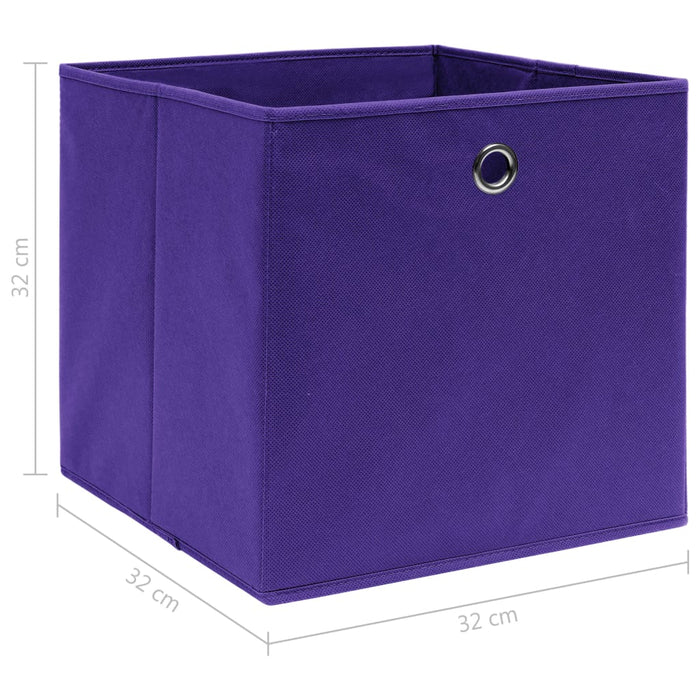 Cutii depozitare, 10 buc., violet, 32x32x32 cm, textil