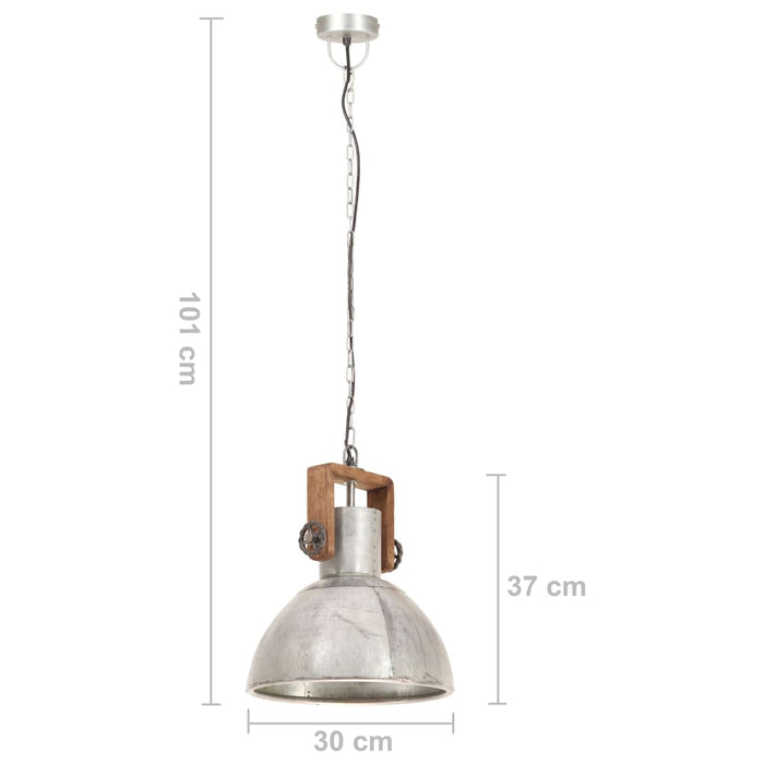 Lampă suspendată industrială, 25 W, argintiu, rotund, 30 cm E27