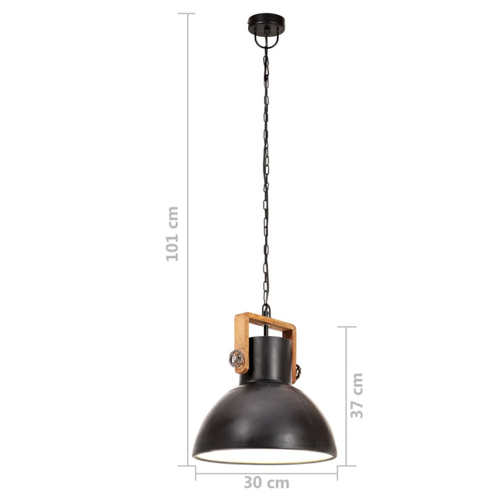 Lampă suspendată industrială, negru, 30 cm, 25 W, E27, rotund