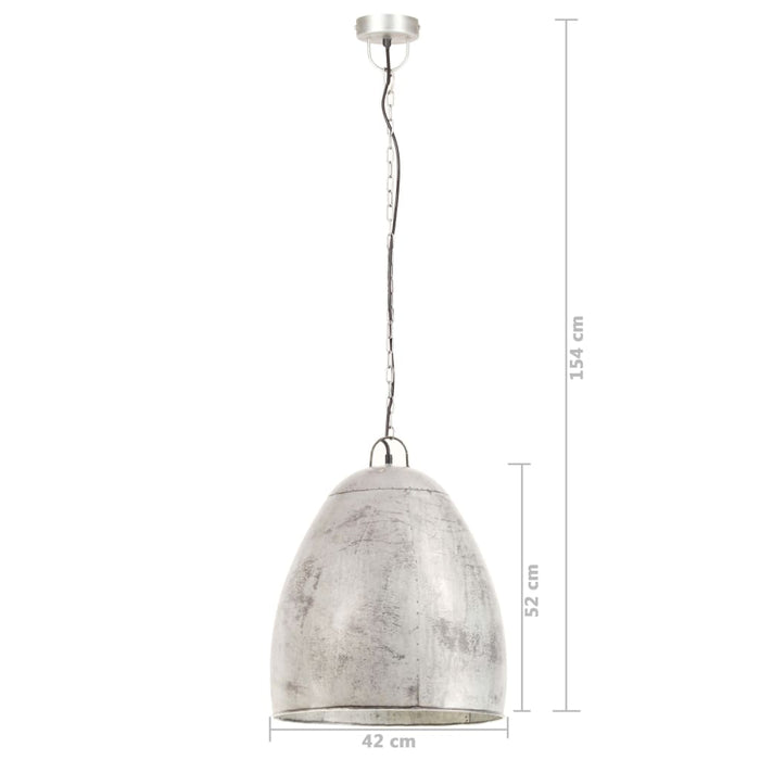 Lampă suspendată industrială 25 W, argintiu, 42 cm, E27, rotund