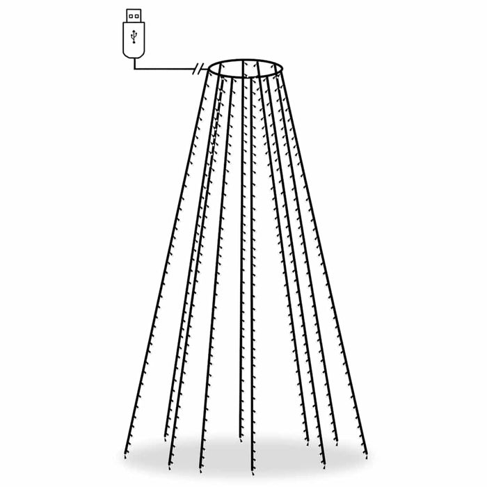 Instalație lumini brad de Crăciun cu 500 LED-uri, 500 cm