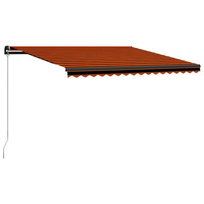 Copertină retractabilă manual LED portocaliu/maro, 450 x 300 cm